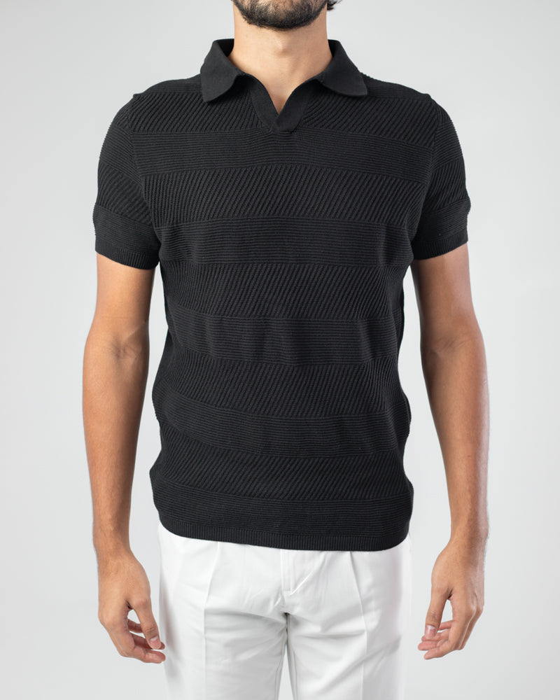 Multi Pattern Knit Polo