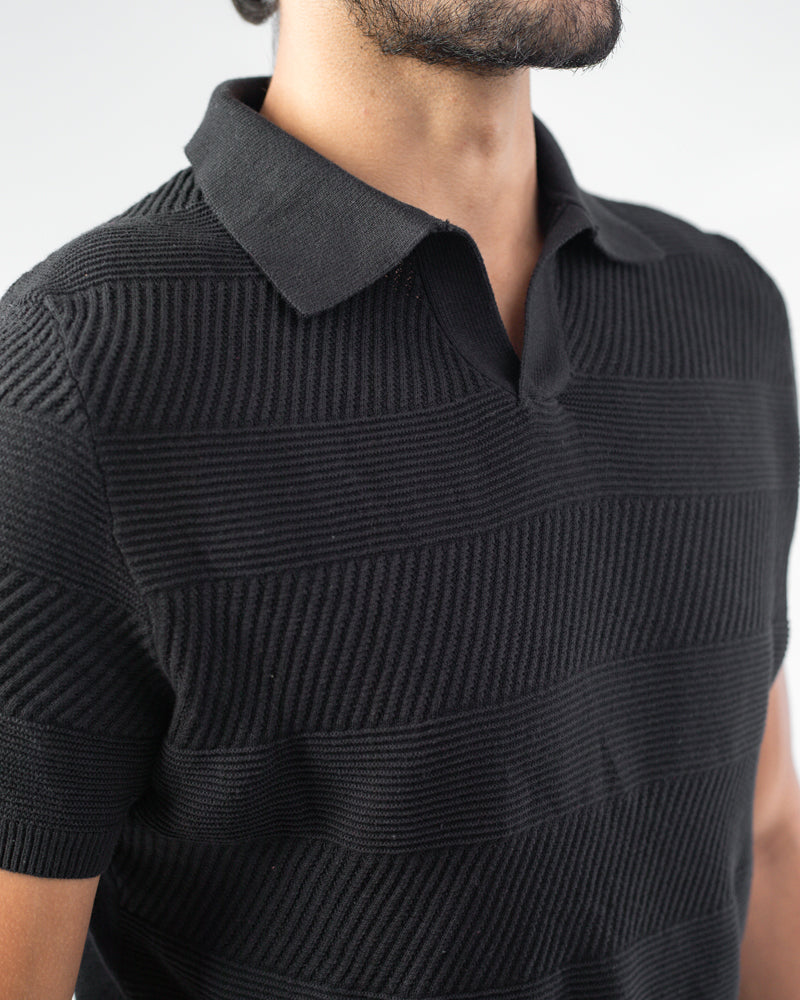 Multi Pattern Knit Polo