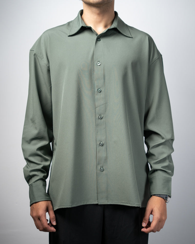 Oversized Flow Shirt in Muted Green