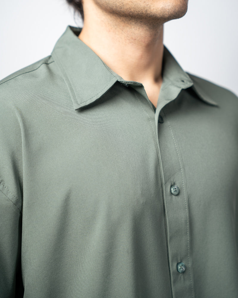 Oversized Flow Shirt in Muted Green