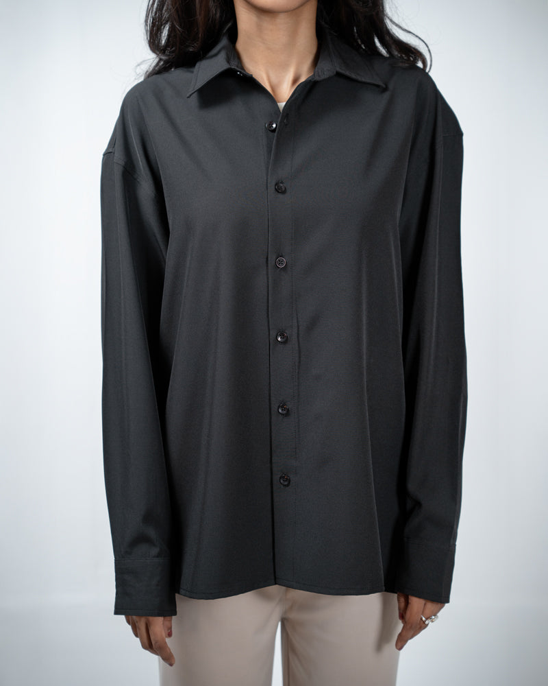 Oversized Flow Shirt in Jet Black
