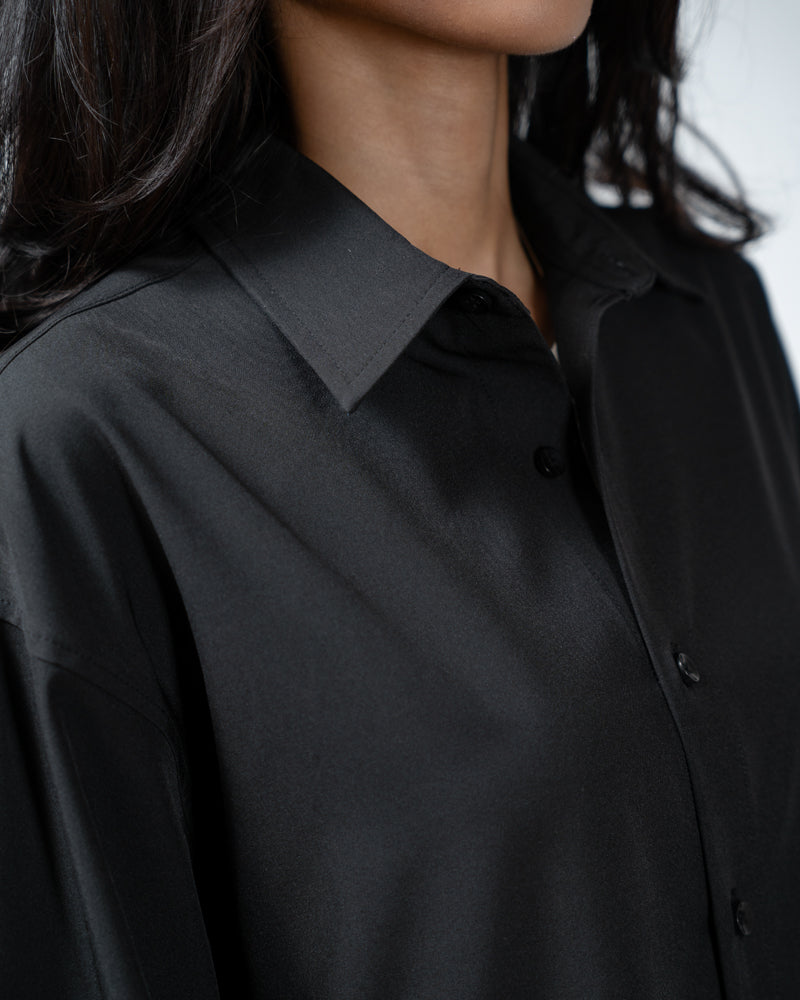 Oversized Flow Shirt in Jet Black