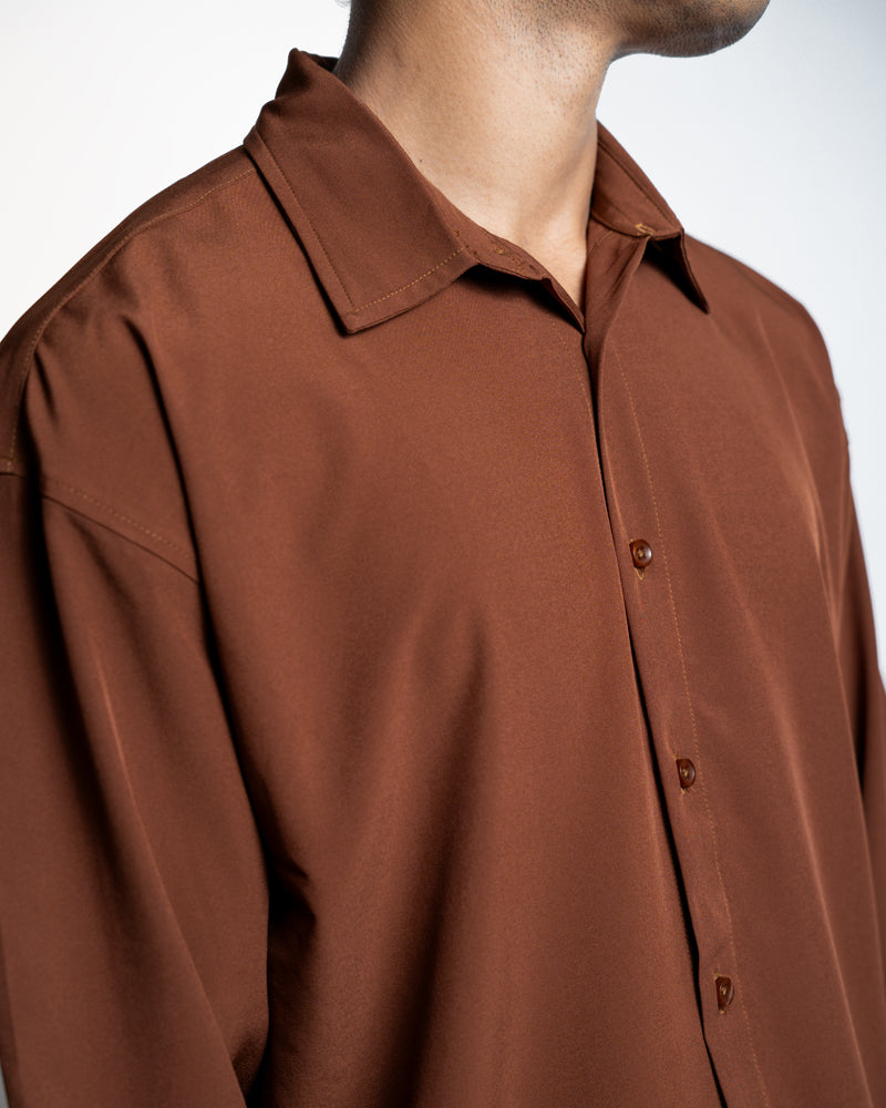 Oversized Flow Shirt in Brown