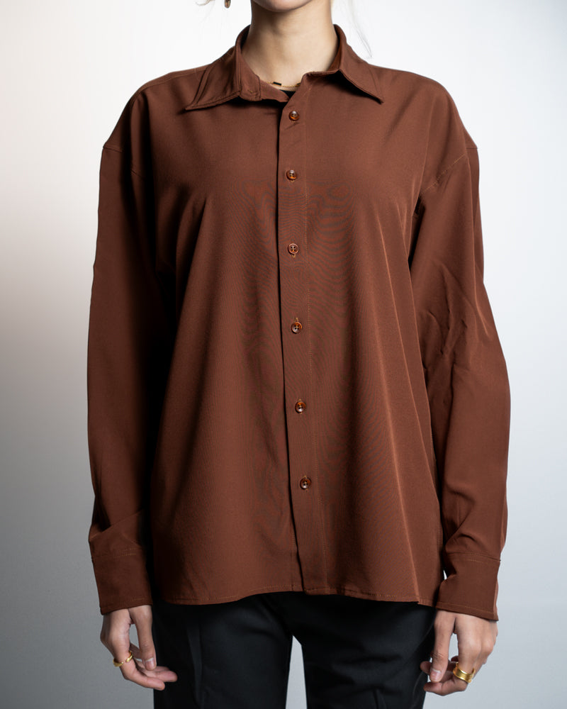 Oversized Flow Shirt in Brown
