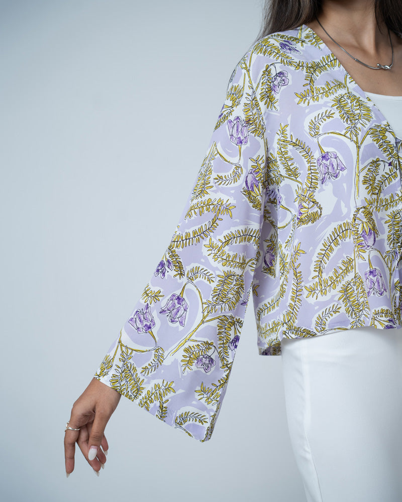 Printed String Tie Top