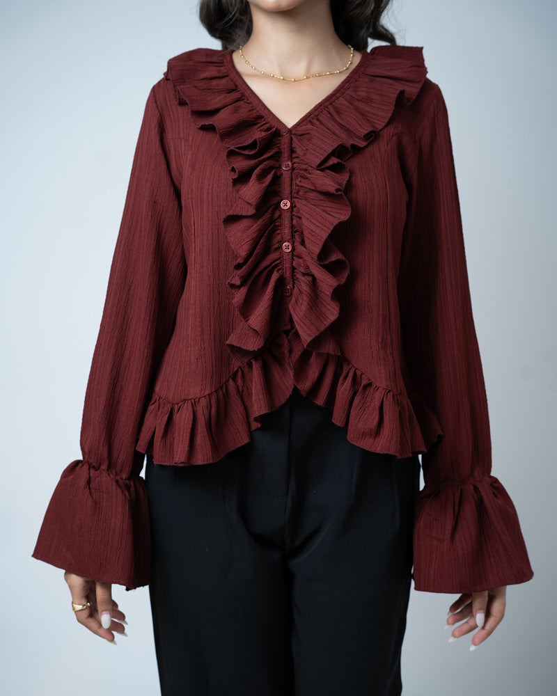 Long Sleeve Ruffle Top