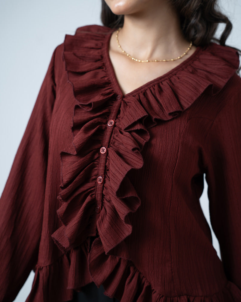 Long Sleeve Ruffle Top