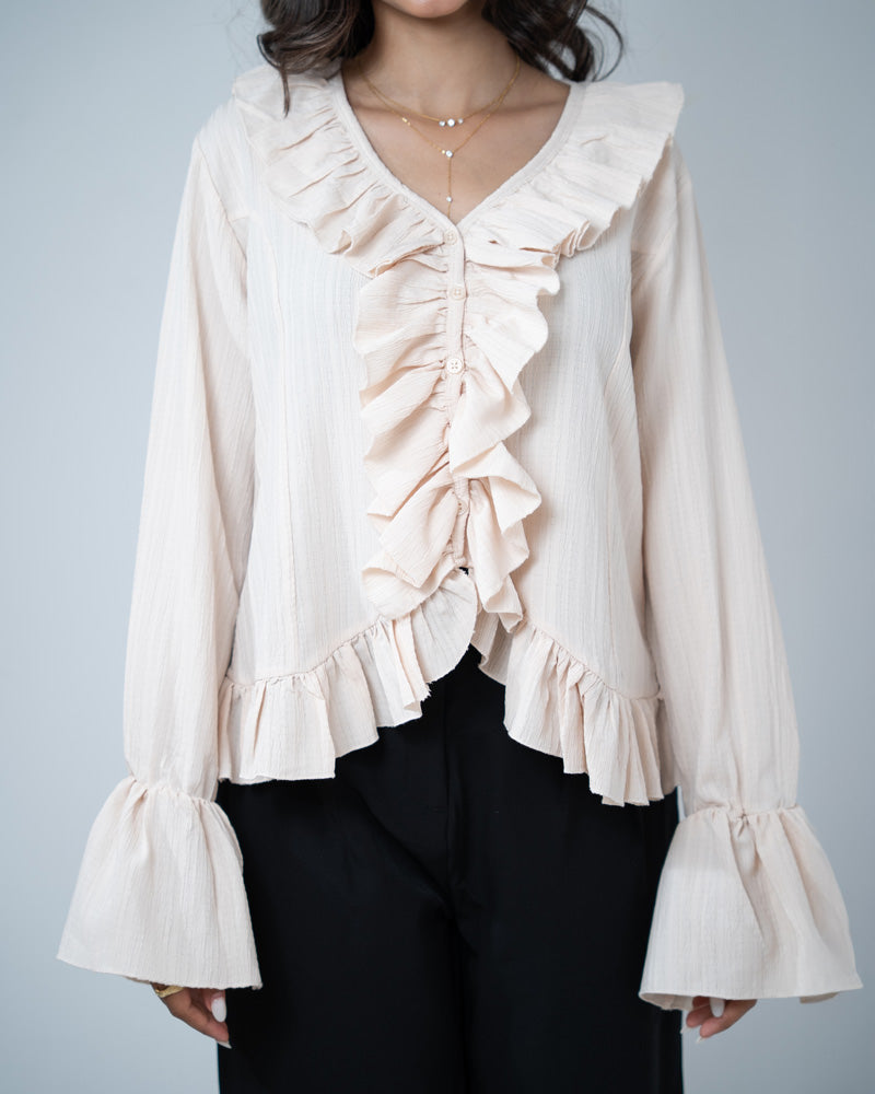 Long Sleeve Ruffle Top