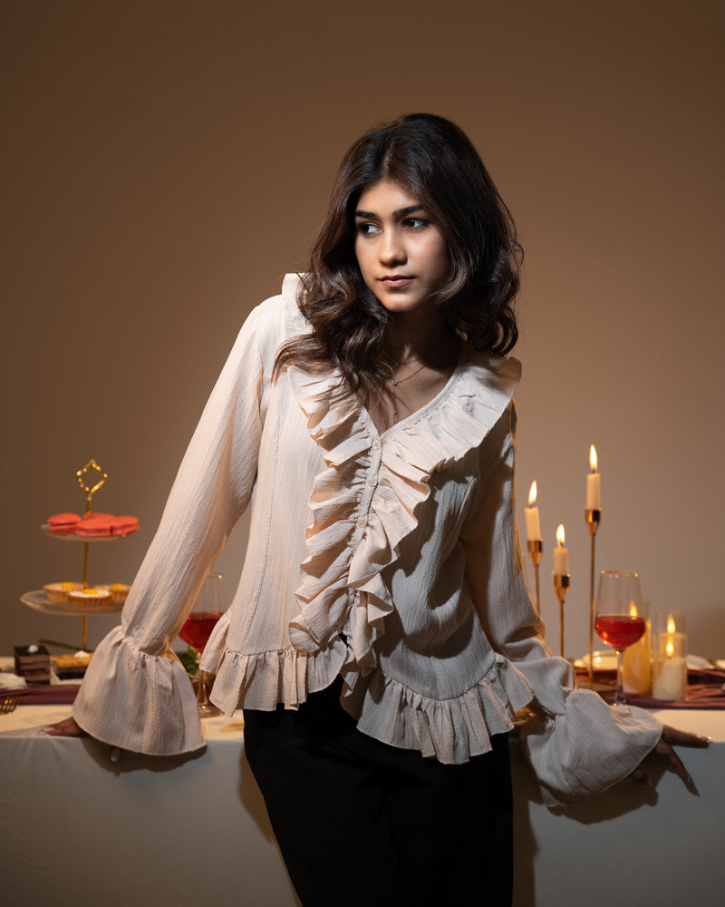 Long Sleeve Ruffle Top