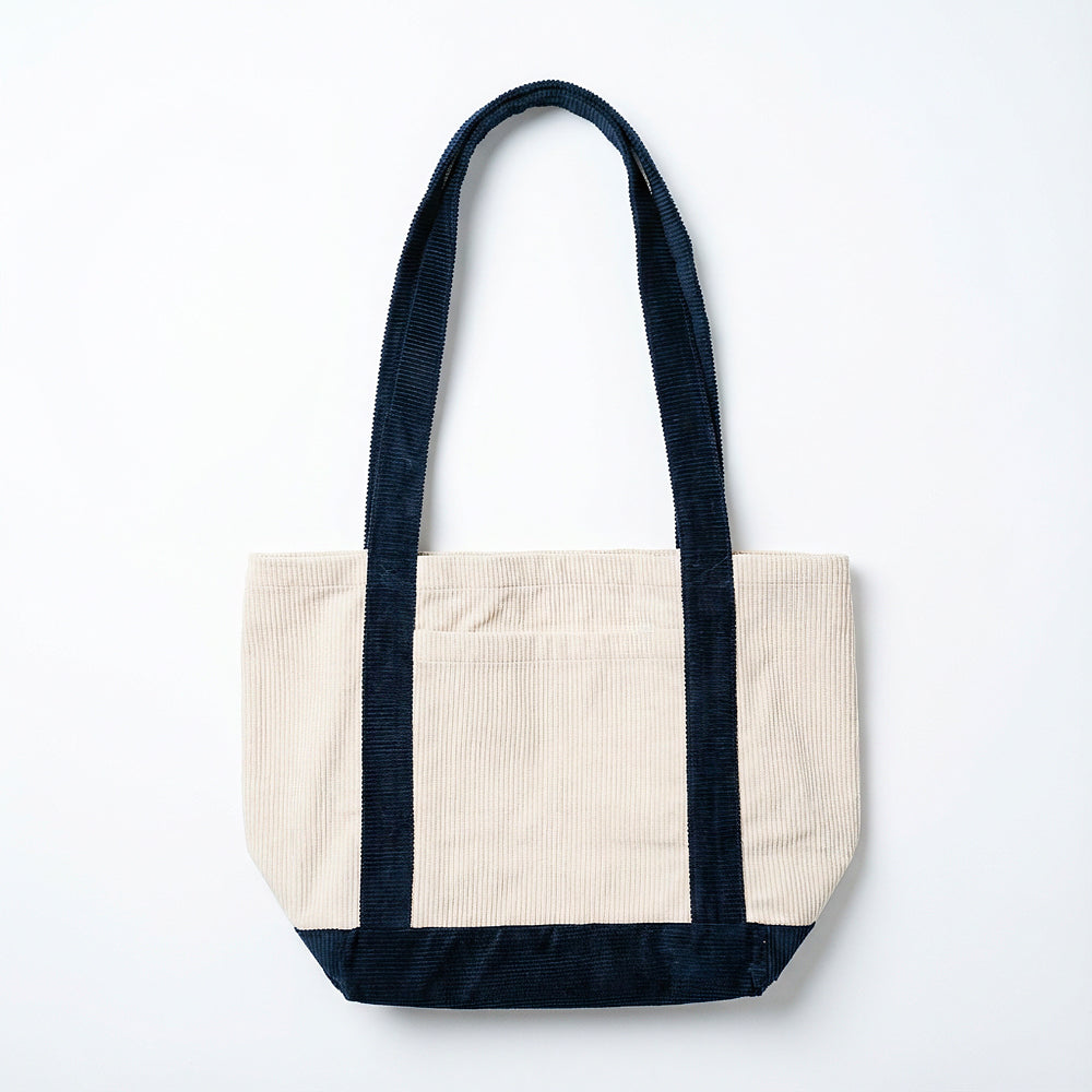 Dual Tone Corduroy Tote Bag
