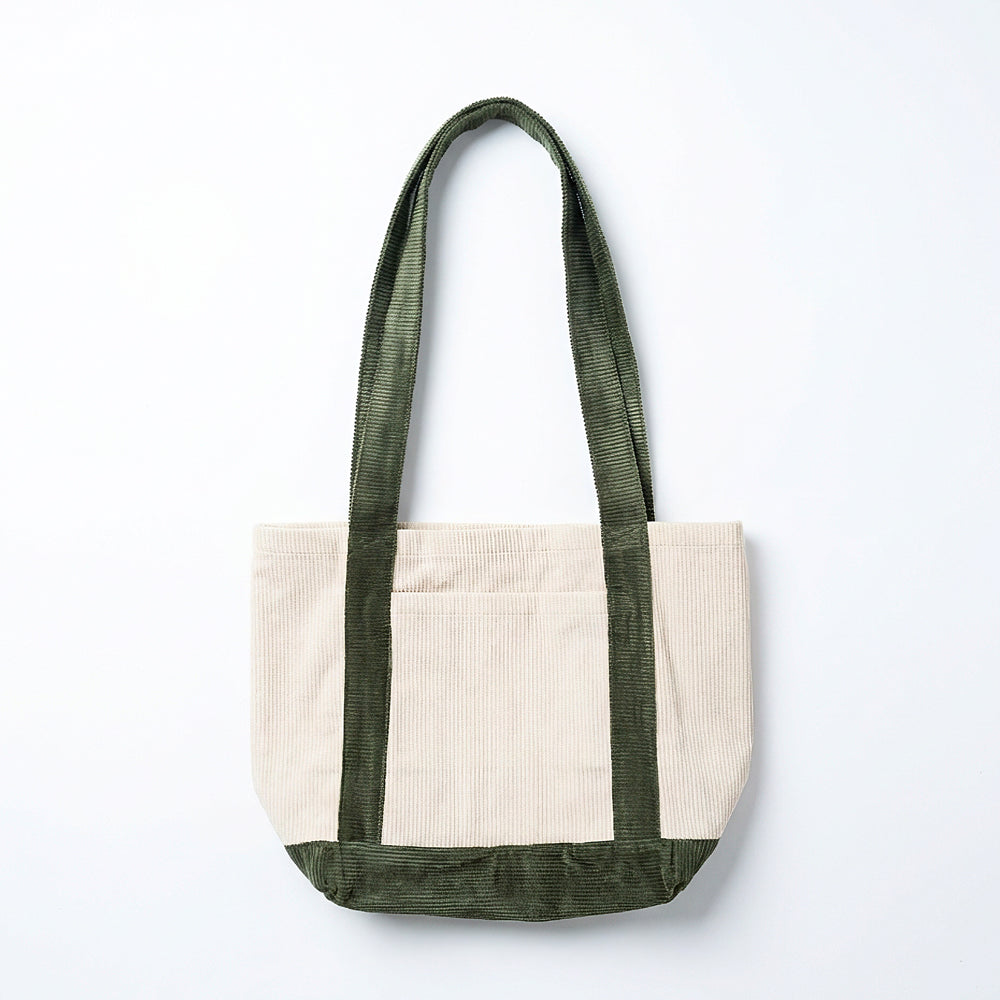Dual Tone Corduroy Tote Bag